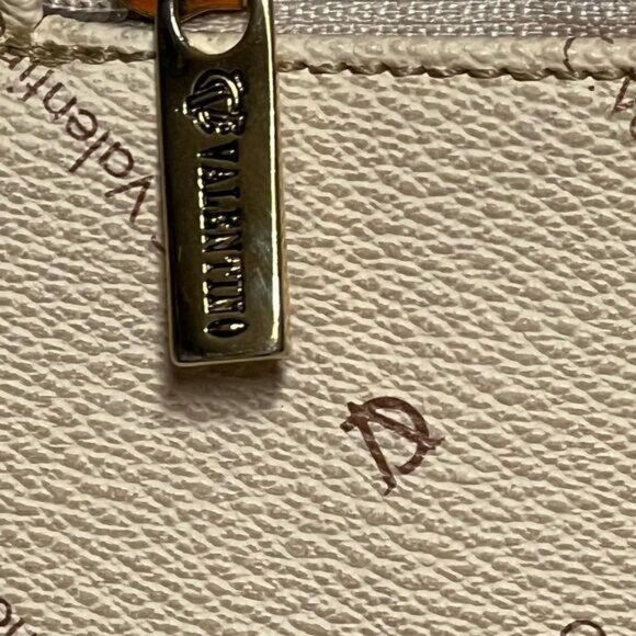 Vintage C  Valentino Leather Monogrammed Shoulder Bag Beige Tan - Picture 5 of 7